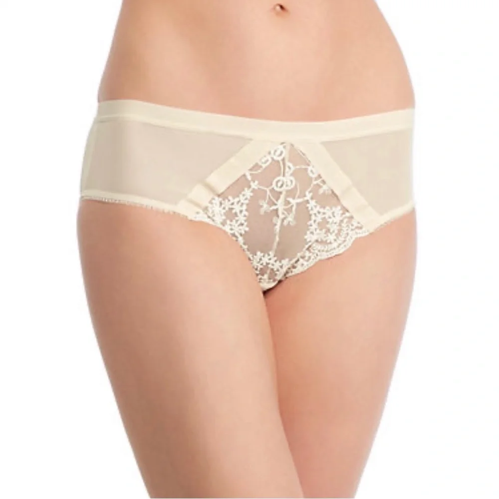 Free People Intimately Daydreamer Hipster Embroidered Mesh Panties Nude Size XS